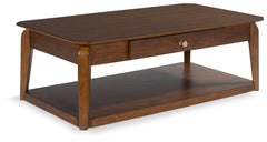 Sectionals for Less - Ashley Furniture - Trenmour Coffee Table - Rectangular Cocktail Table / Medium Brown - T596-1