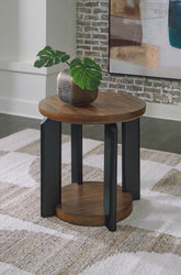 Sectionals for Less - Ashley Furniture - Kraeburn End Table - Round End Table / Brown/Black - T624-6