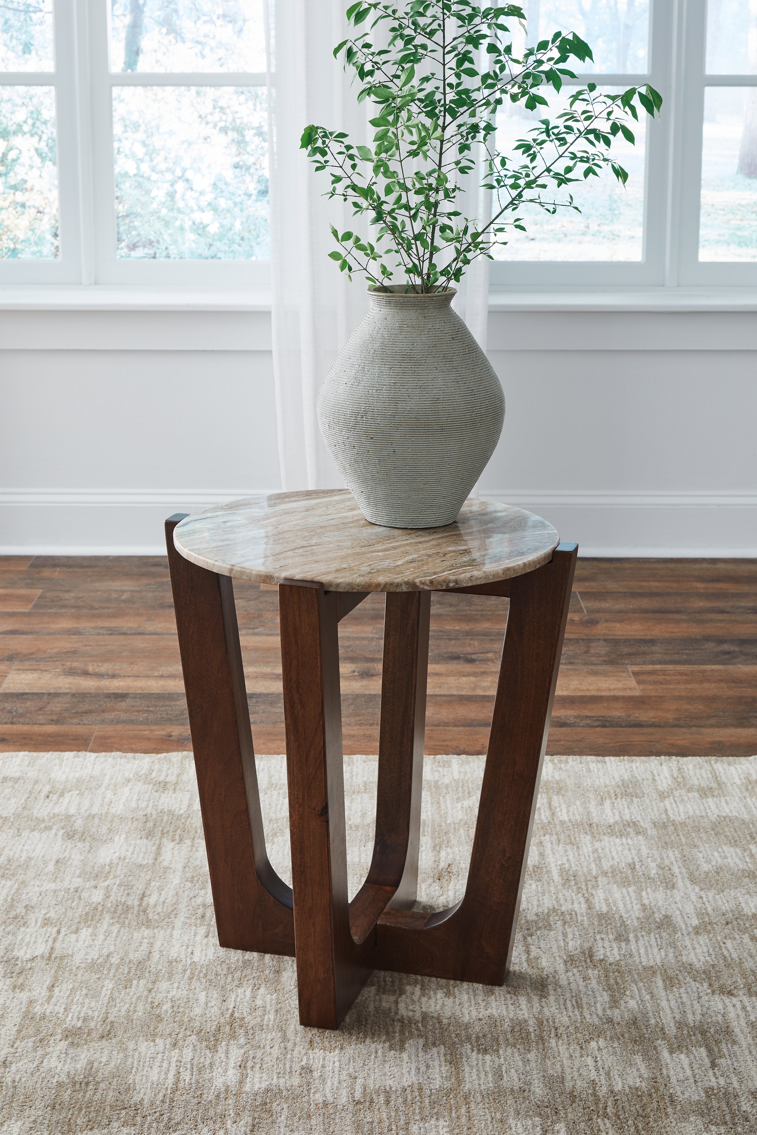 Sectionals for Less - Ashley Furniture - Tanidore End Table - Round End Table / Warm Brown - T667-6