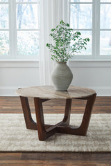 Sectionals for Less - Ashley Furniture - Tanidore Coffee Table - Round Cocktail Table / Warm Brown - T667-8