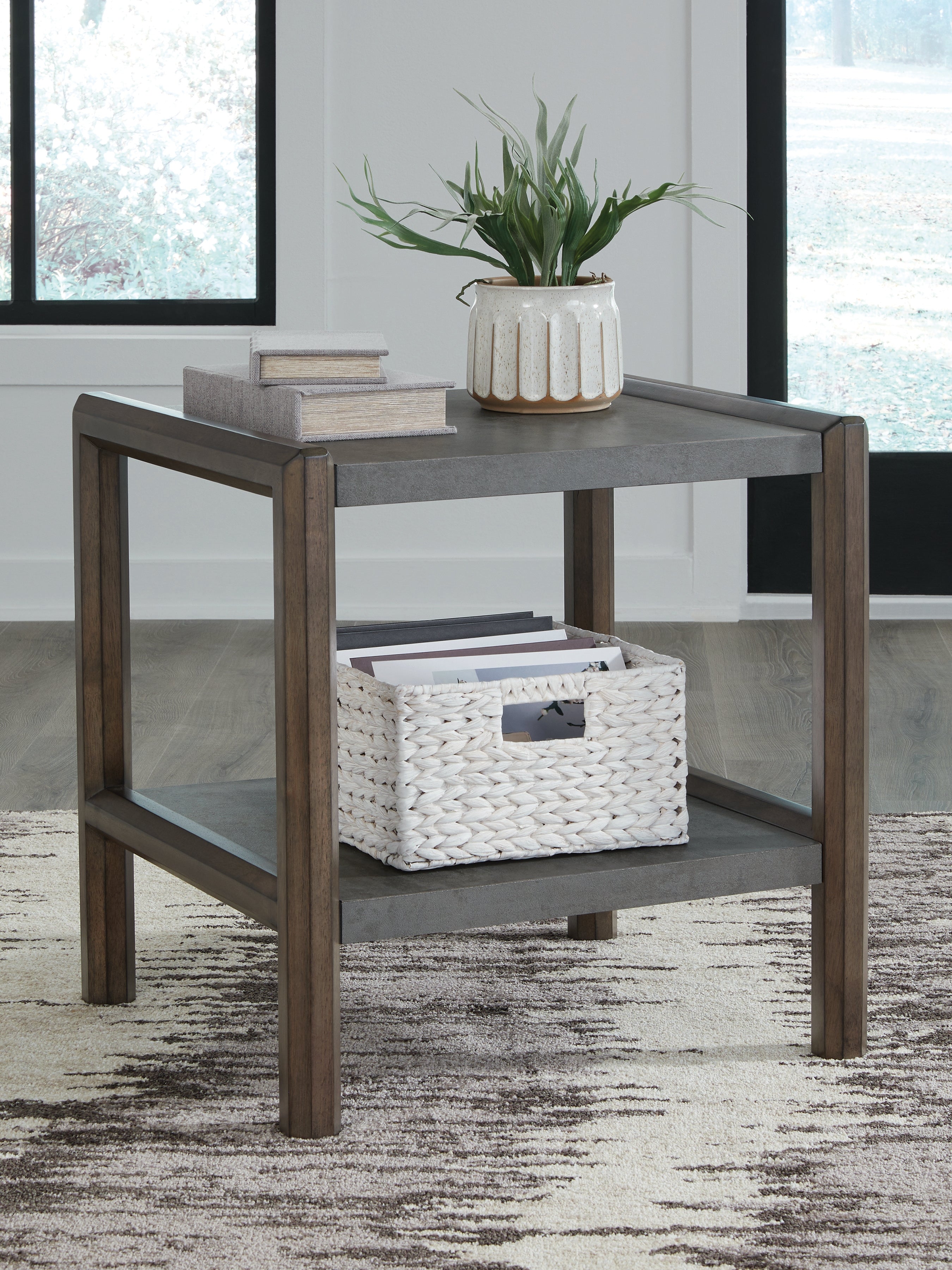 Sectionals for Less - Ashley Furniture - Kallenny End Table - Rectangular End Table / Brown/Gray - T669-3