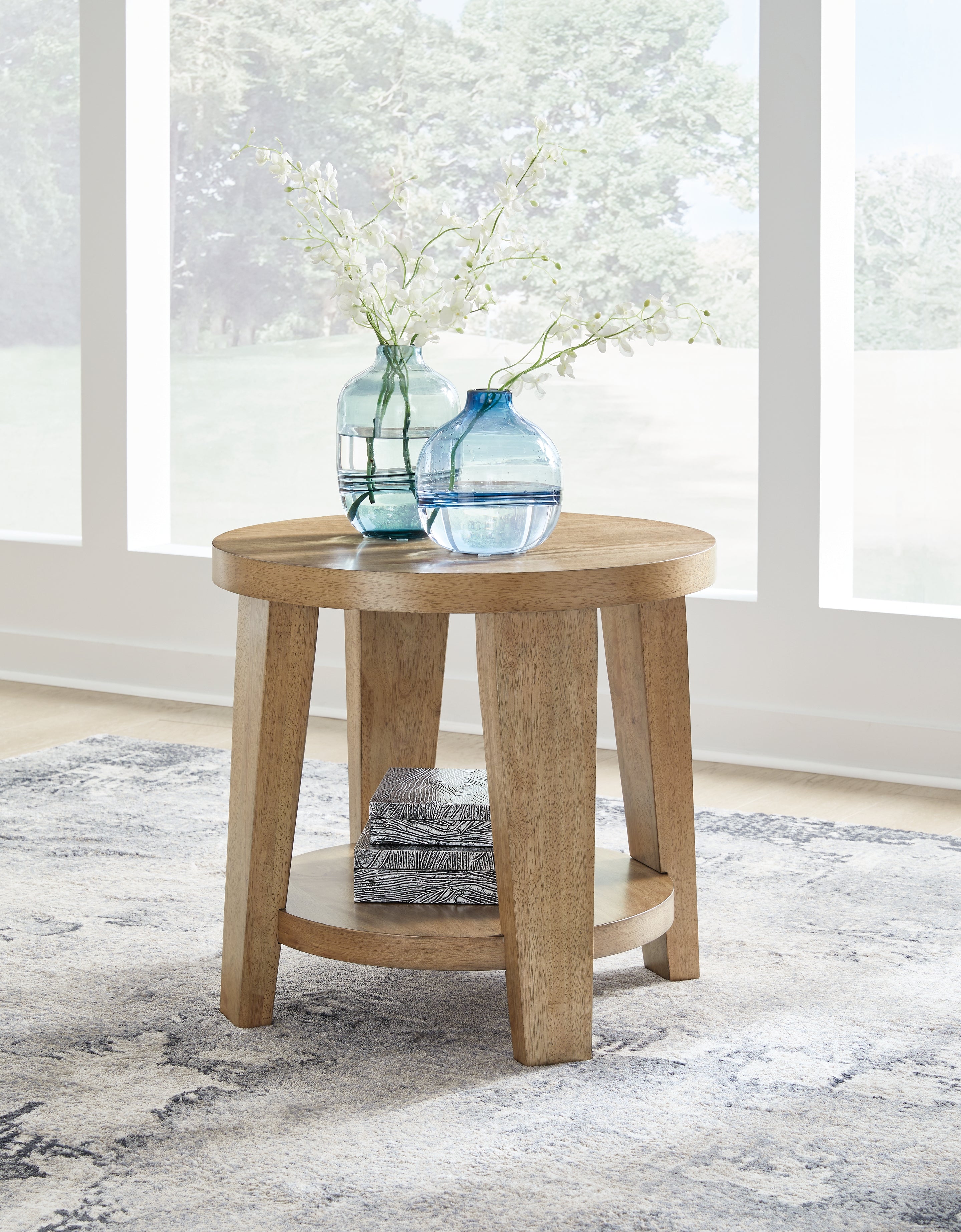 Sectionals for Less - Ashley Furniture - Kristiland End Table - Round End Table / Light Brown - T674-6