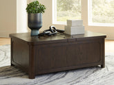 Sectionals for Less - Ashley Furniture - Breckington Coffee Table With Storage - Cocktail Table with Storage / Dark Brown - T678-20