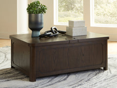 Sectionals for Less - Ashley Furniture - Breckington Coffee Table With Storage - Cocktail Table with Storage / Dark Brown - T678-20