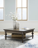 Sectionals for Less - Ashley Furniture - Veramond Coffee Table - Square Cocktail Table / Dark Brown - T694-8