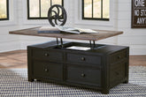 Sectionals for Less - Ashley Furniture - Tyler Creek Coffee Table with Lift Top - Lift Top Cocktail Table / Grayish Brown/Black - T736-20