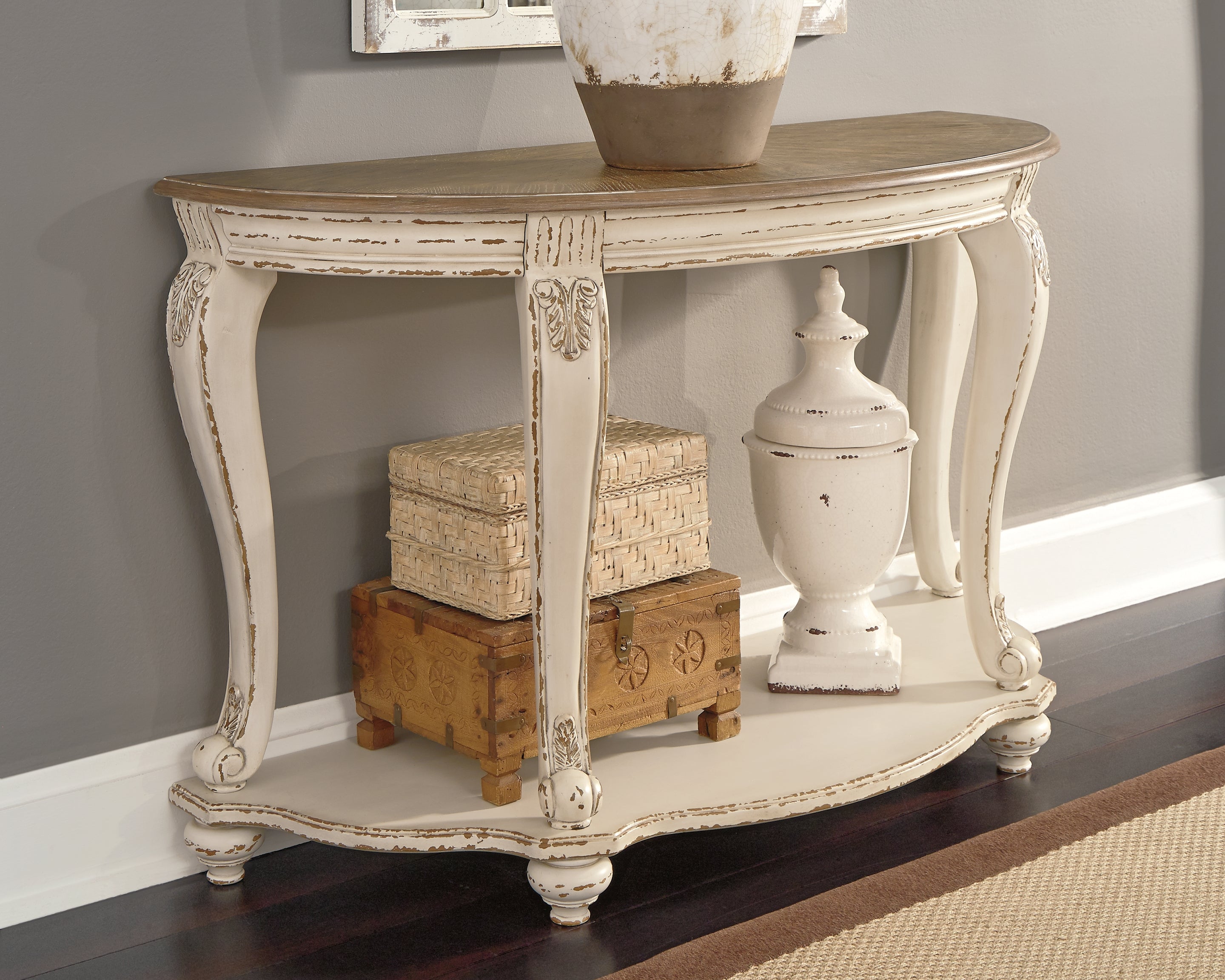 Sectionals for Less - Ashley Furniture - Realyn Sofa Table - Sofa Table / White/Brown - T743-4