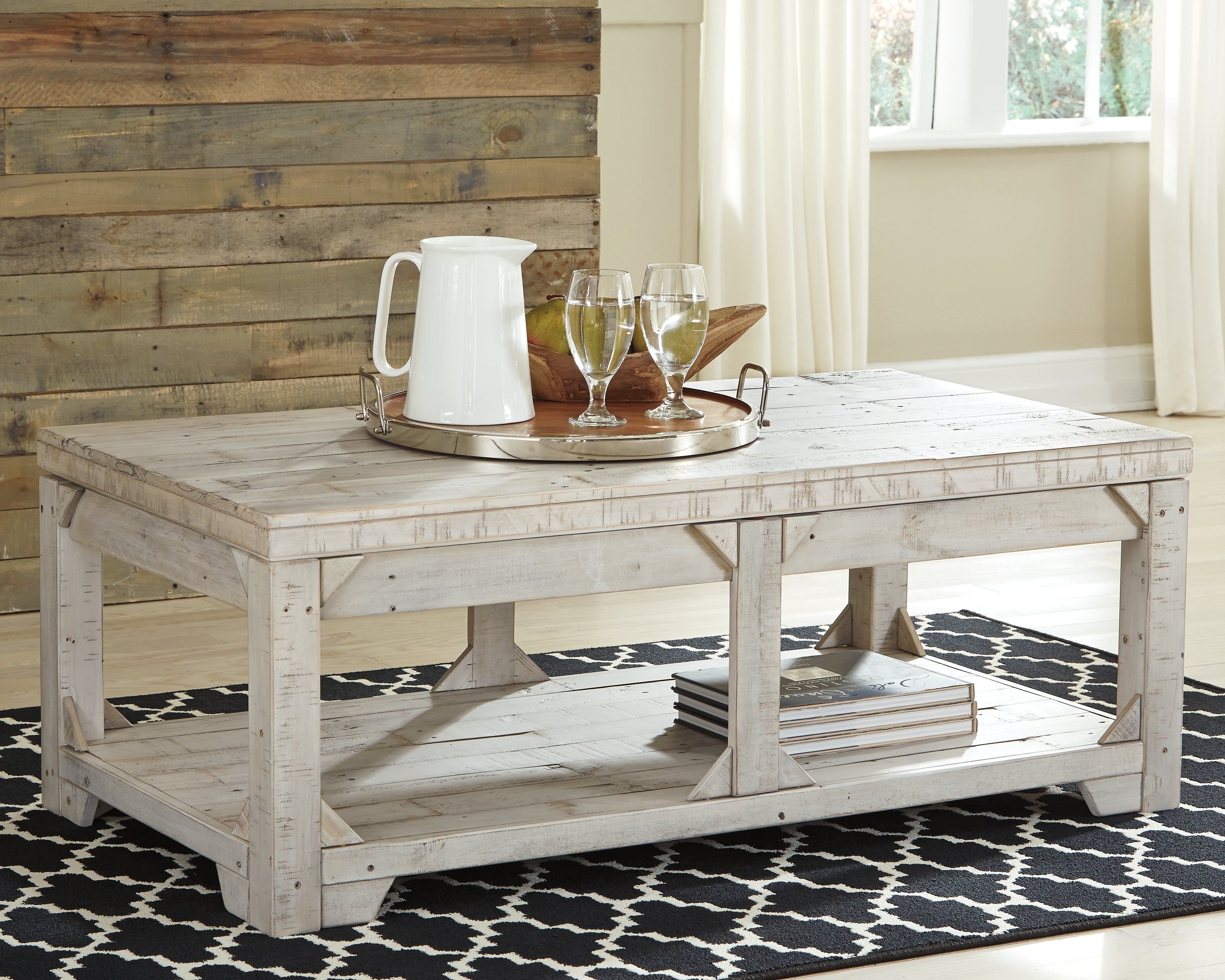 Sectionals for Less - Ashley Furniture - Fregine Coffee Table with Lift Top - Lift Top Cocktail Table / Whitewash - T755-9