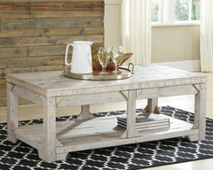 Sectionals for Less - Ashley Furniture - Fregine Coffee Table with Lift Top - Lift Top Cocktail Table / Whitewash - T755-9