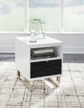 Sectionals for Less - Ashley Furniture - Gardoni Chairside End Table - Chair Side End Table / White/Black - T756-7