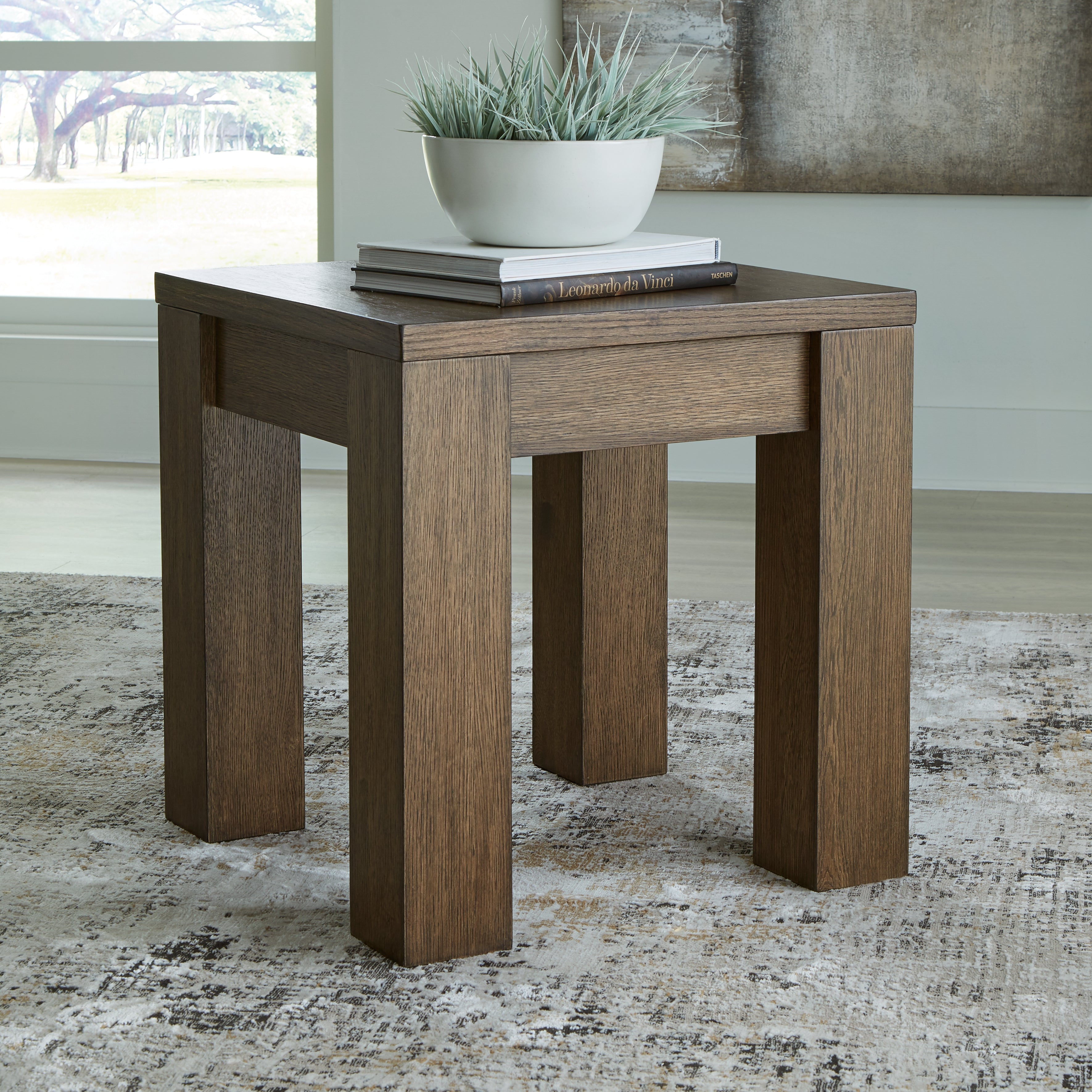 Sectionals for Less - Ashley Furniture - Rosswain End Table - Square End Table / Warm Brown - T763-2