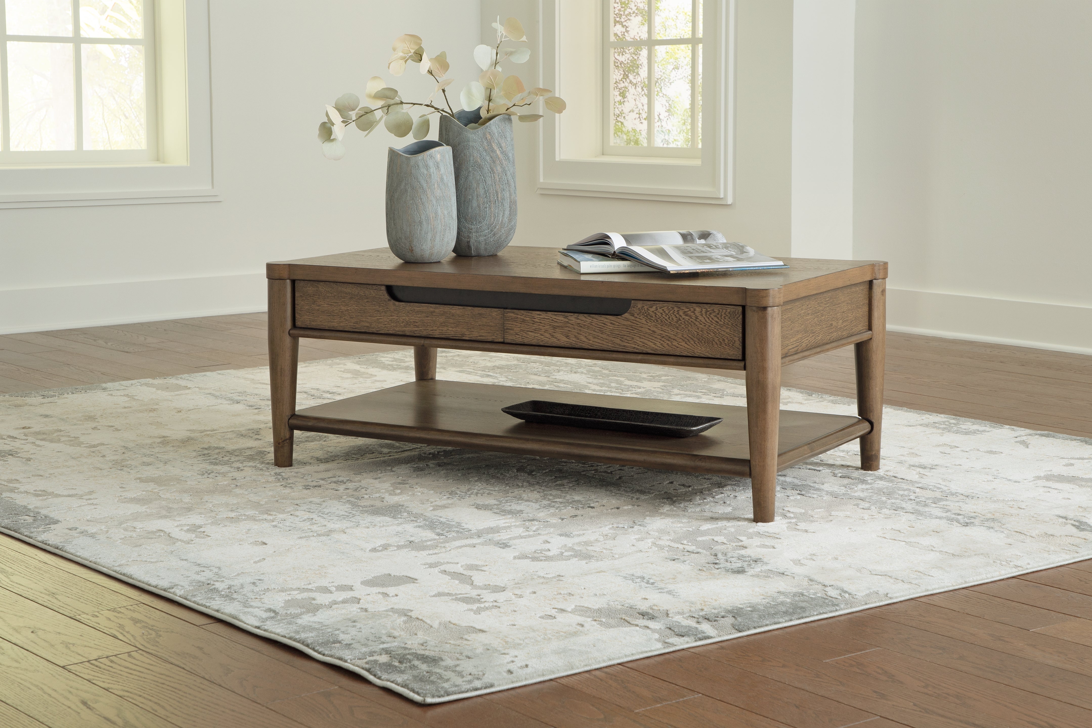 Sectionals for Less - Ashley Furniture - Roanhowe Coffee Table - Rectangular Cocktail Table / Brown - T769-1