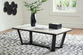 Sectionals for Less - Ashley Furniture - Fostead Coffee Table - Rectangular Cocktail Table / White/Espresso - T770-1