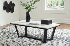 Sectionals for Less - Ashley Furniture - Fostead Coffee Table - Rectangular Cocktail Table / White/Espresso - T770-1