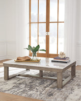 Sectionals for Less - Ashley Furniture - Loyaska Coffee Table - Rectangular Cocktail Table / Brown/Ivory - T789-1