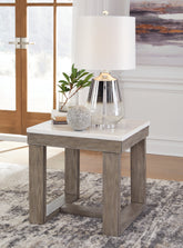Sectionals for Less - Ashley Furniture - Loyaska End Table - Rectangular End Table / Grayish Brown/White - T854-3