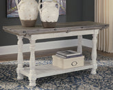 Sectionals for Less - Ashley Furniture - Havalance Sofa/Console Table - Flip Top Sofa Table / Gray/White - T814-4