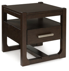 Sectionals for Less - Ashley Furniture - Breckington End Table - Rectangular End Table / Dark Brown - T656-3