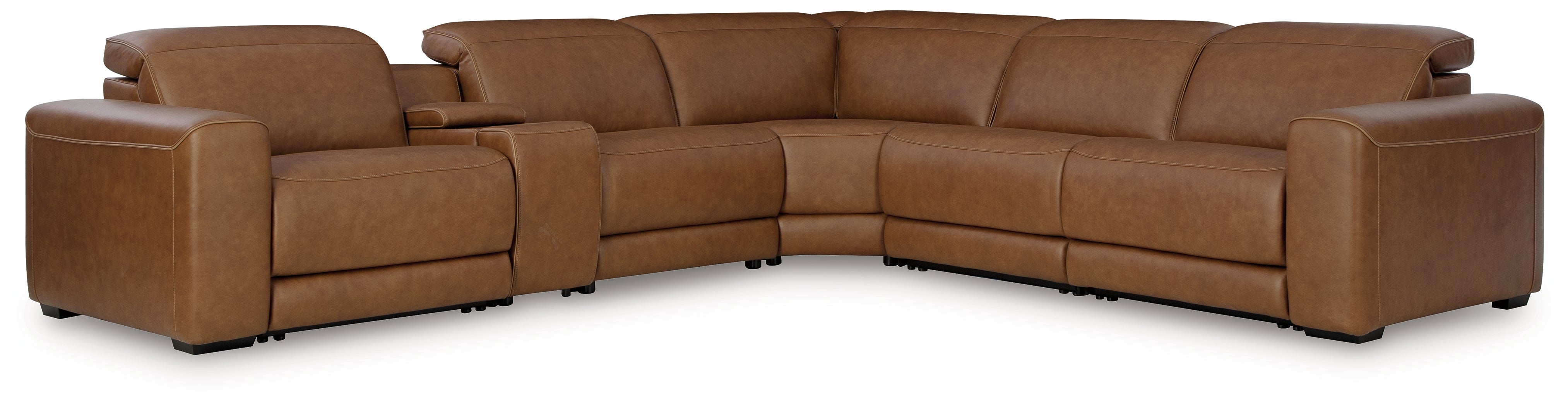 Sectionals for Less - Ashley Furniture - Magic Man Sectional - 2-Piece Power Reclining Sectional Loveseat with Console / Caramel - PCU10700S3