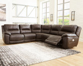 Sectionals for Less - Ashley Furniture - Dunleith Sectional - 7-Piece Power Reclining Sectional / Chocolate - U71604S7