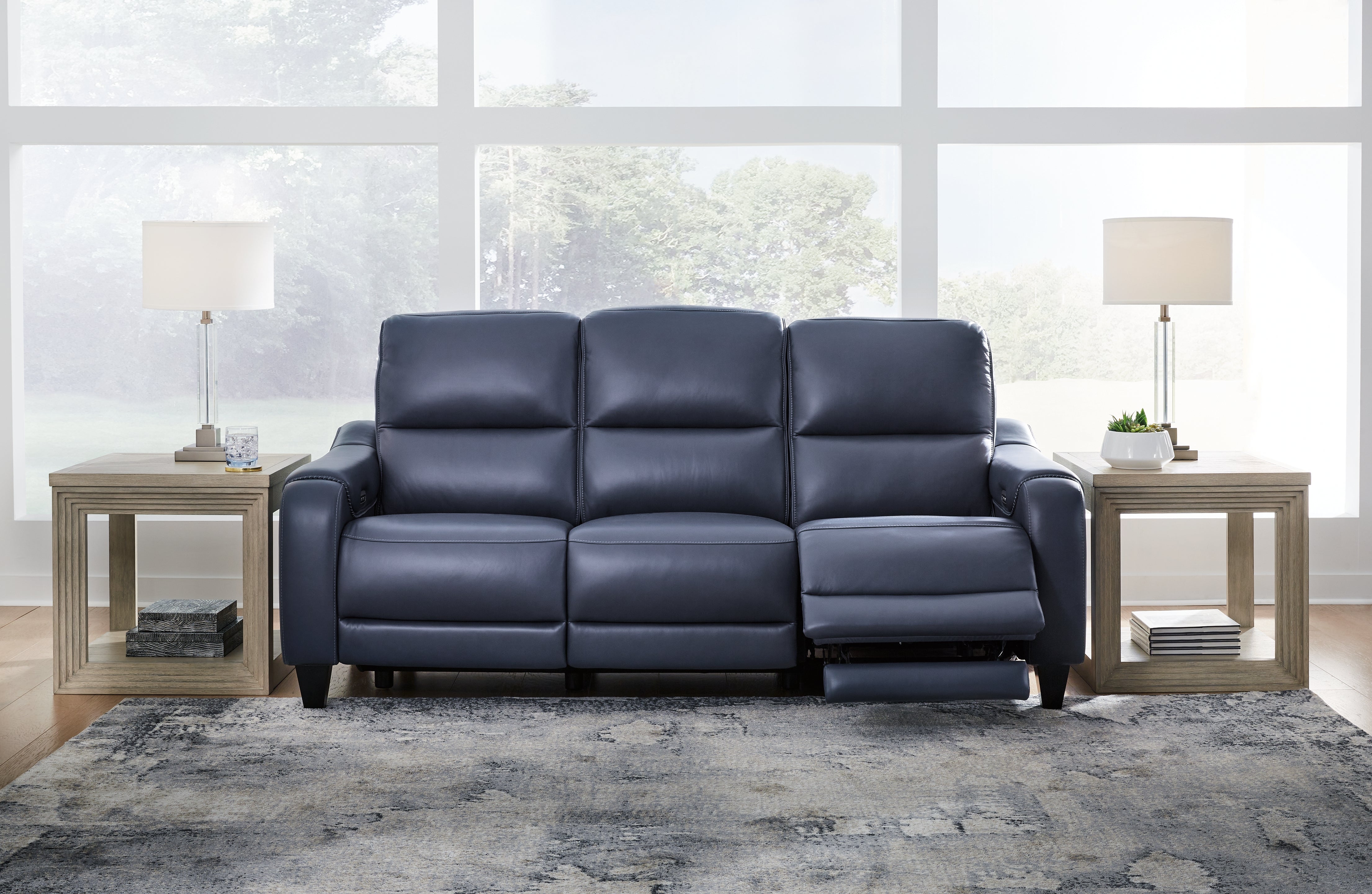 Sectionals for Less - Ashley Furniture - Mercomatic Living Room - PWR Recliner/ADJ Headrest / Ocean - U7531113