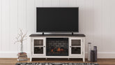 Sectionals for Less - Ashley Furniture - Dorrinson 60" TV Stand with Electric Fireplace - 60" TV Stand with Electric Fireplace / Two-tone - W287W3