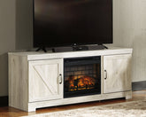Sectionals for Less - Ashley Furniture - Bellaby 63" TV Stand with Electric Fireplace - 63" TV Stand with Electric Fireplace / Whitewash - W331W9