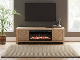 Sectionals for Less - Ashley Furniture - Cayboni 71" TV Stand with Electric Fireplace - 71" TV Stand with Electric Fireplace / Tan - W3787W1