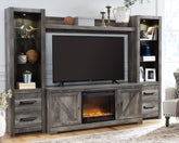 Sectionals for Less - Ashley Furniture - Wynnlow 4-Piece Entertainment Center with Electric Fireplace - 4-Piece Entertainment Center with Electric Fireplace / Gray - W440W5
