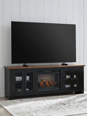Sectionals for Less - Ashley Furniture - Wildenauer 76" TV Stand with Electric Fireplace - 76" TV Stand with Electric Fireplace / Brown/Black - W664W1