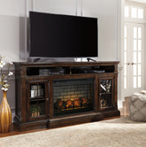Sectionals for Less - Ashley Furniture - Roddinton 72" TV Stand with Electric Fireplace - 72" TV Stand with Electric Fireplace / Dark Brown - W701W8