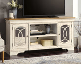 Sectionals for Less - Ashley Furniture - Realyn 74" TV Stand - 74" / Chipped White - W743-68