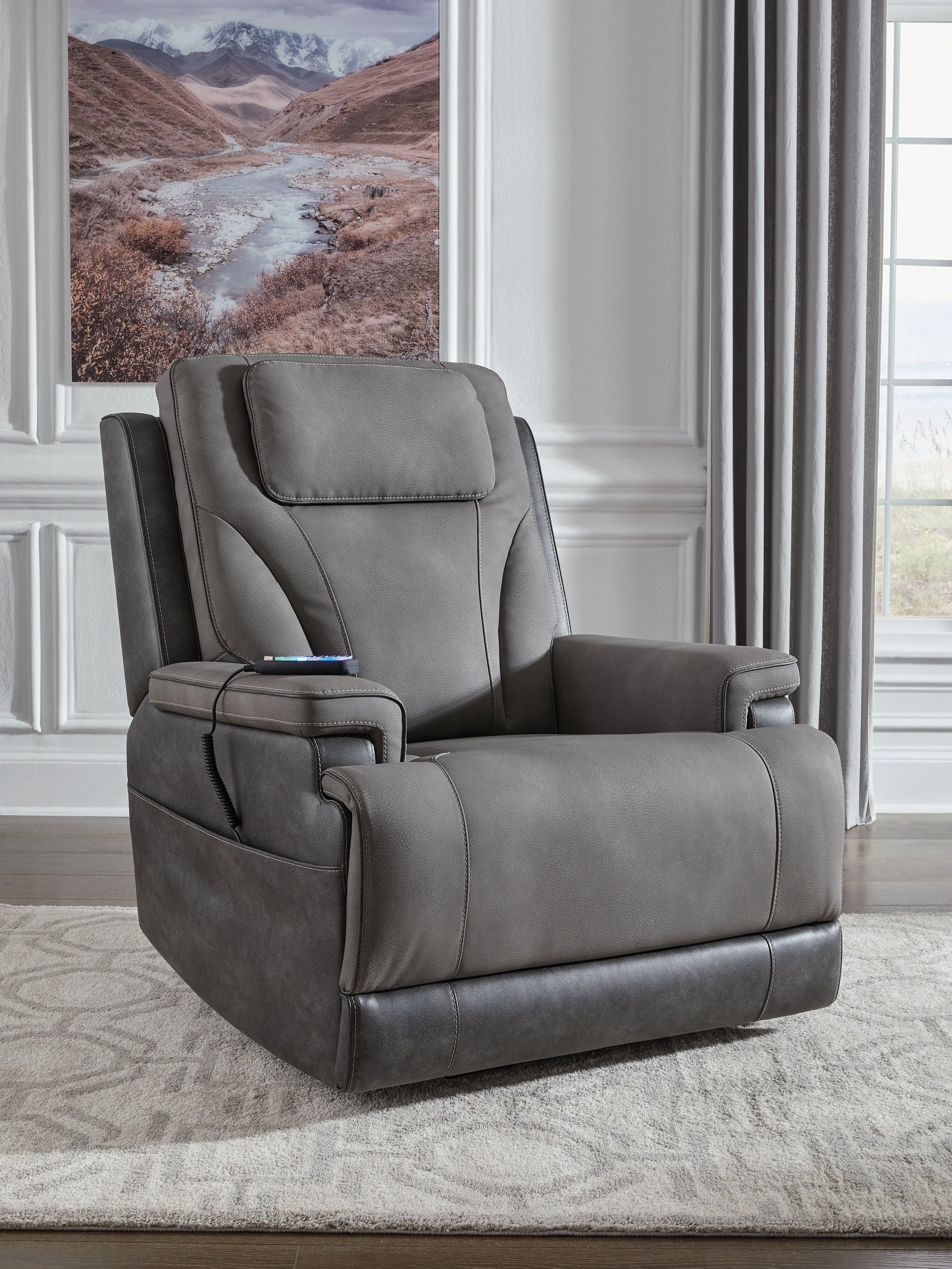 Sectionals for Less - Ashley Furniture - 4Z-Peaceful Pause Living Room - Power Lift Recliner / Slate - PC1210412