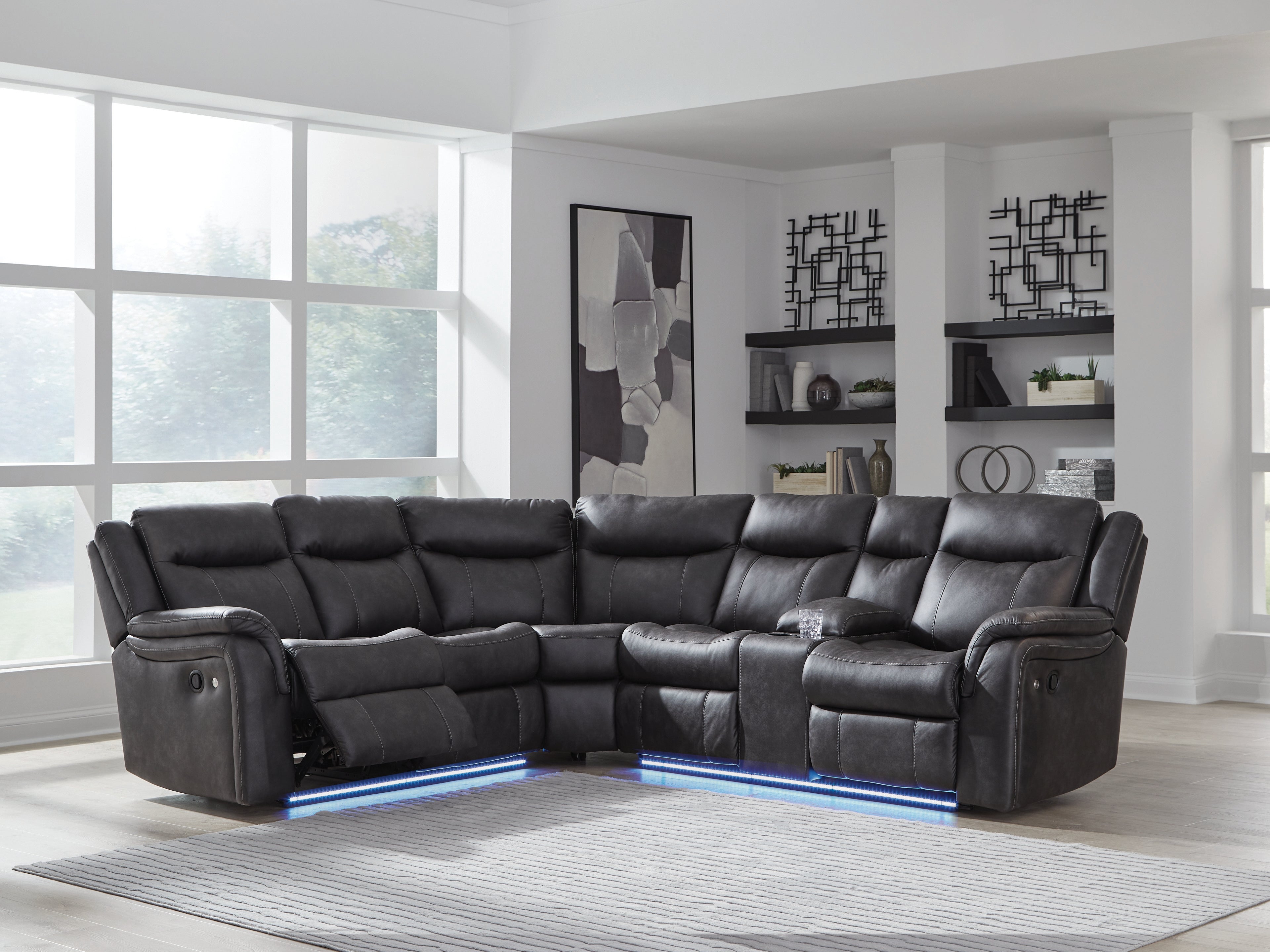 Sectionals for Less - Ashley Furniture - Sultan Meadow Sectional - 2-Piece Reclining Sectional / Carbon - PC13001S1