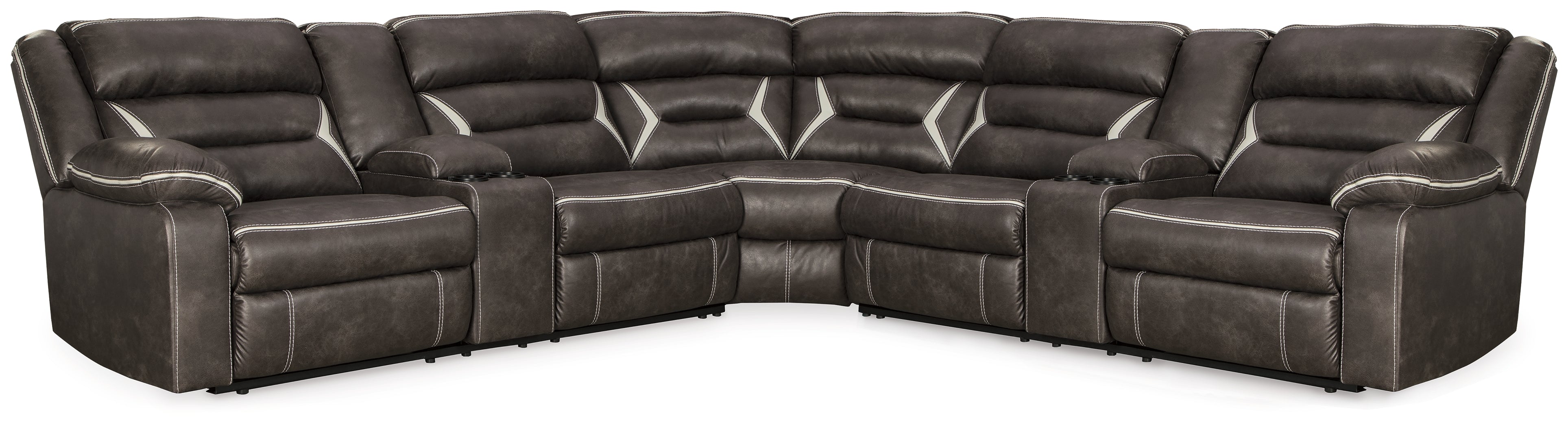 Sectionals for Less - Ashley Furniture - Kincord Sectional - 3-Piece Power Reclining Sectional / Midnight - 13104S5