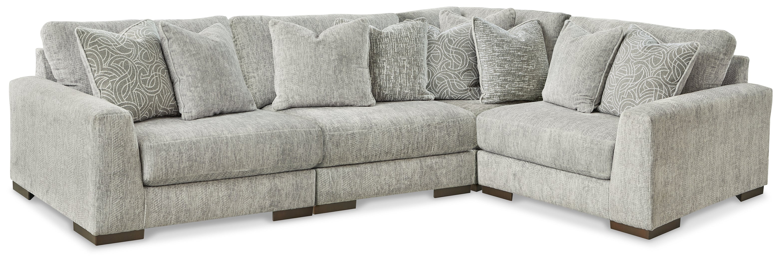 Sectionals for Less - Ashley Furniture - Regent Park Sectional - RAF 4-Piece Sectional / Pewter - 14404S2