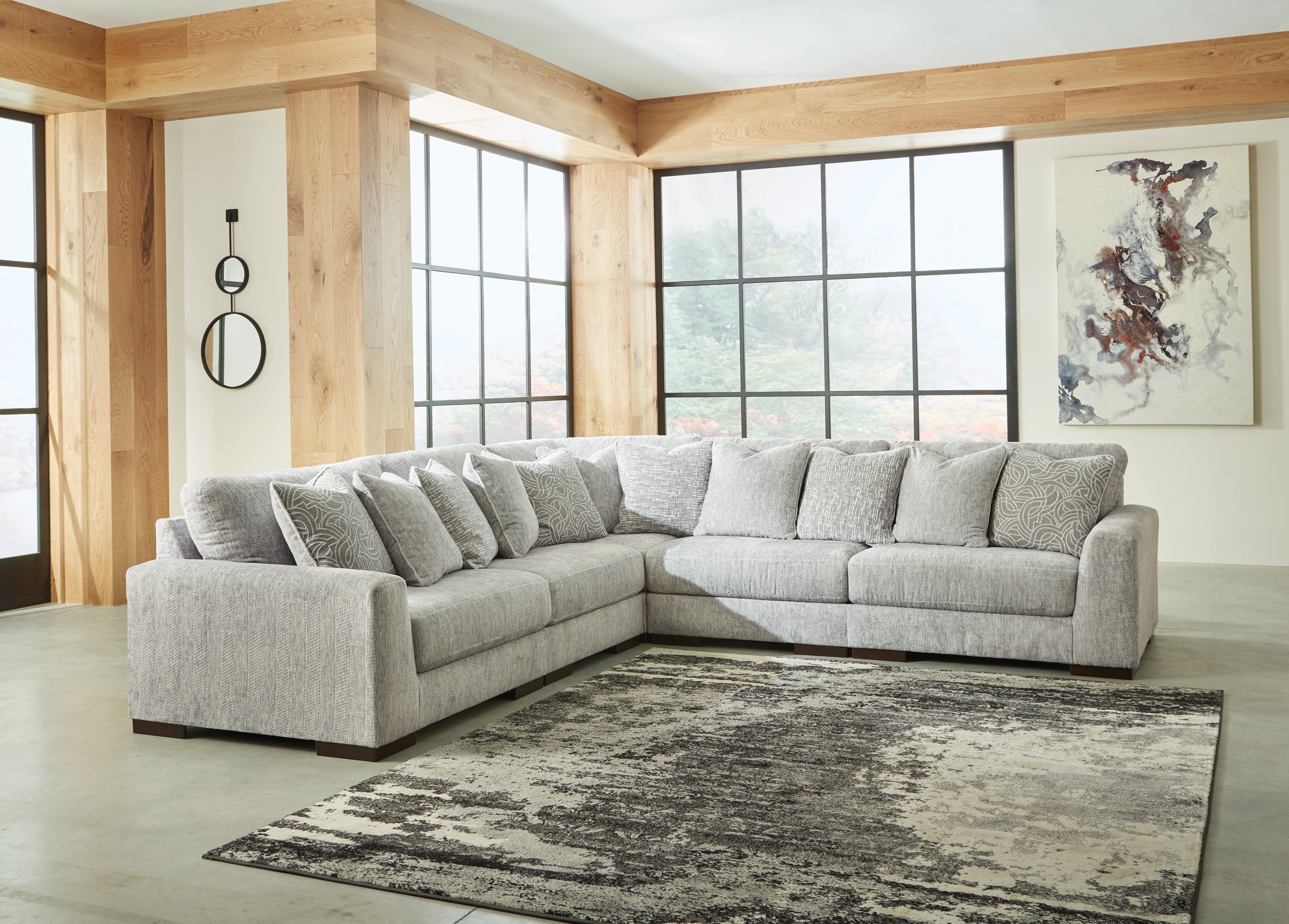 Sectionals for Less - Ashley Furniture - Regent Park Sectional - RAF 5-Piece Sectional / Pewter - 14404S3