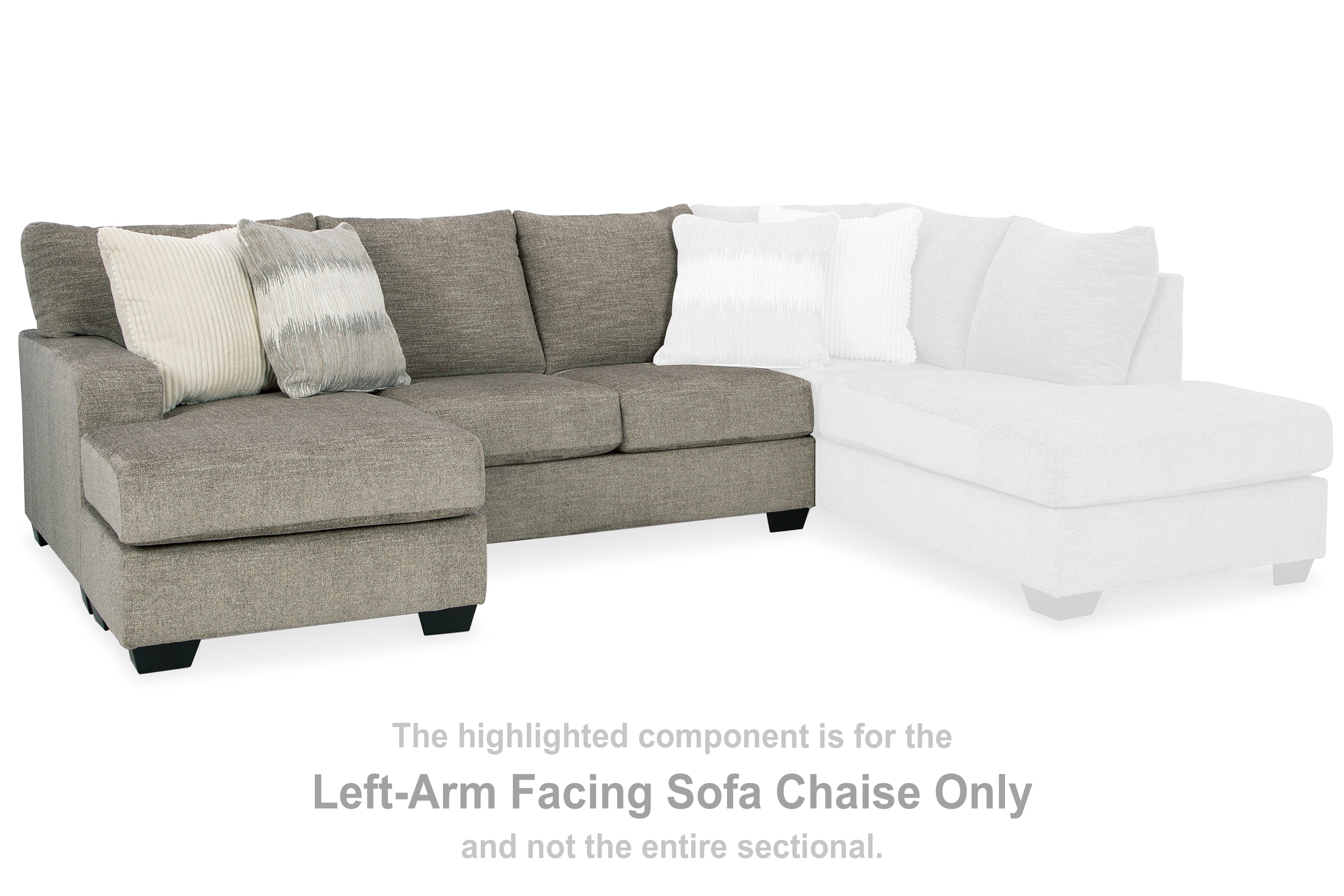 Sectionals for Less - Ashley Furniture - Creswell Sectional - LAF Sofa Chaise / Stone - 1530502