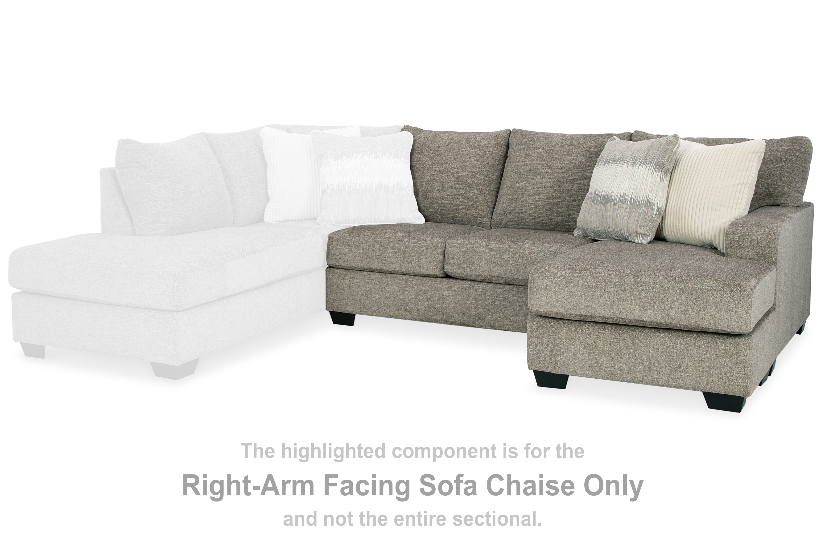 Sectionals for Less - Ashley Furniture - Creswell Sectional - RAF Sofa Chaise / Stone - 1530503