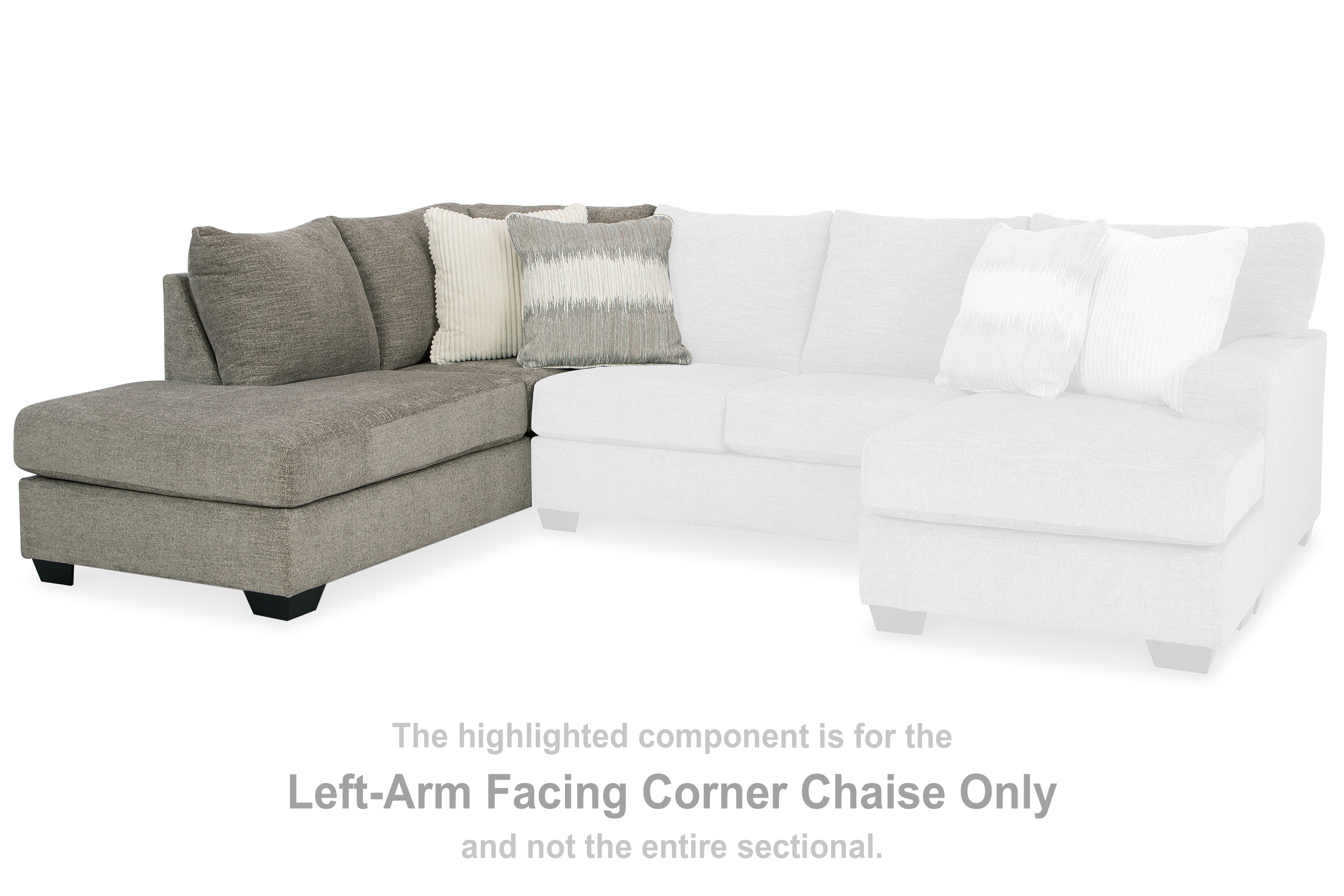 Sectionals for Less - Ashley Furniture - Creswell Sectional - LAF Corner Chaise / Stone - 1530516