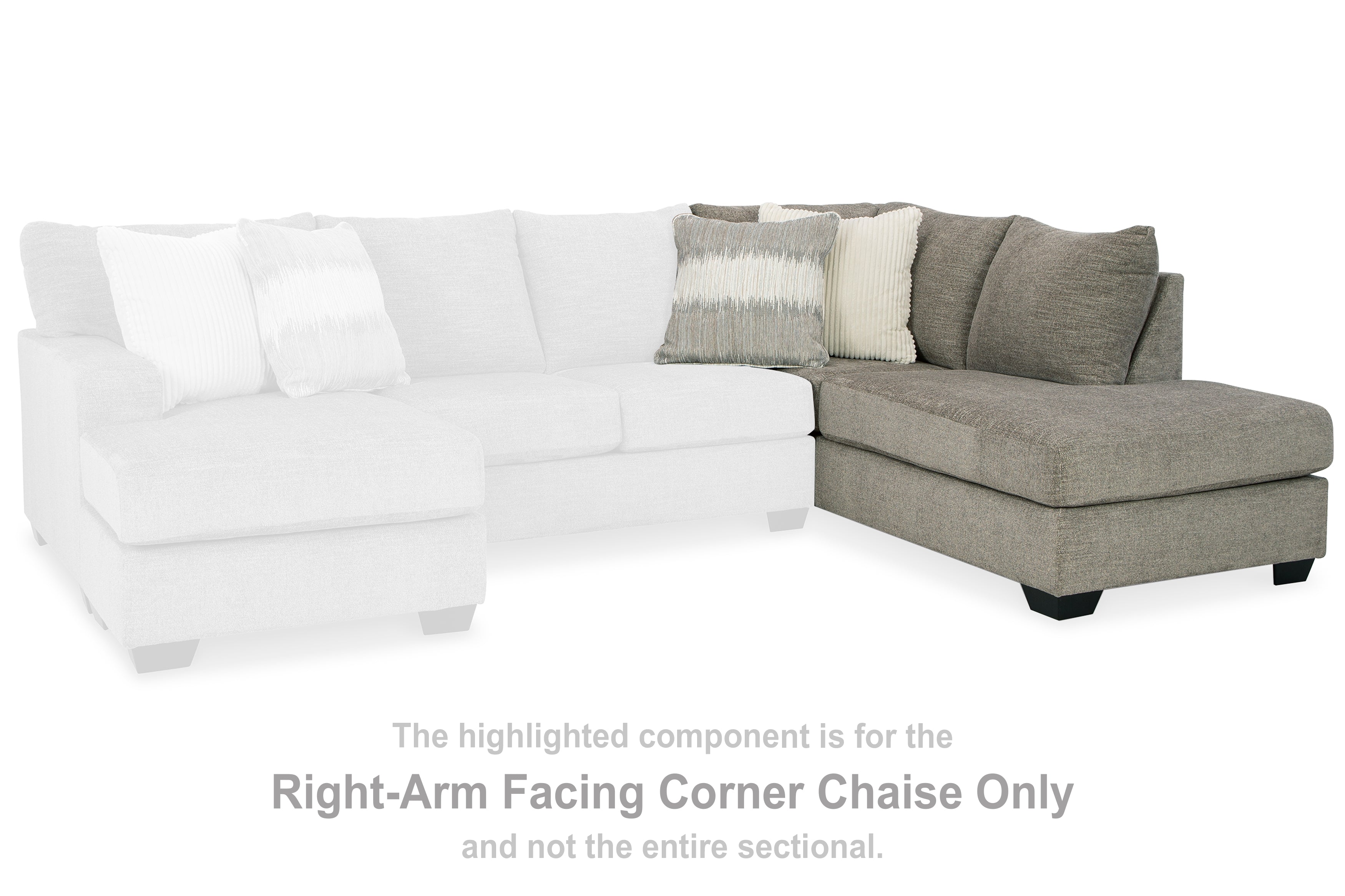 Sectionals for Less - Ashley Furniture - Creswell Sectional - RAF Corner Chaise / Stone - 1530517