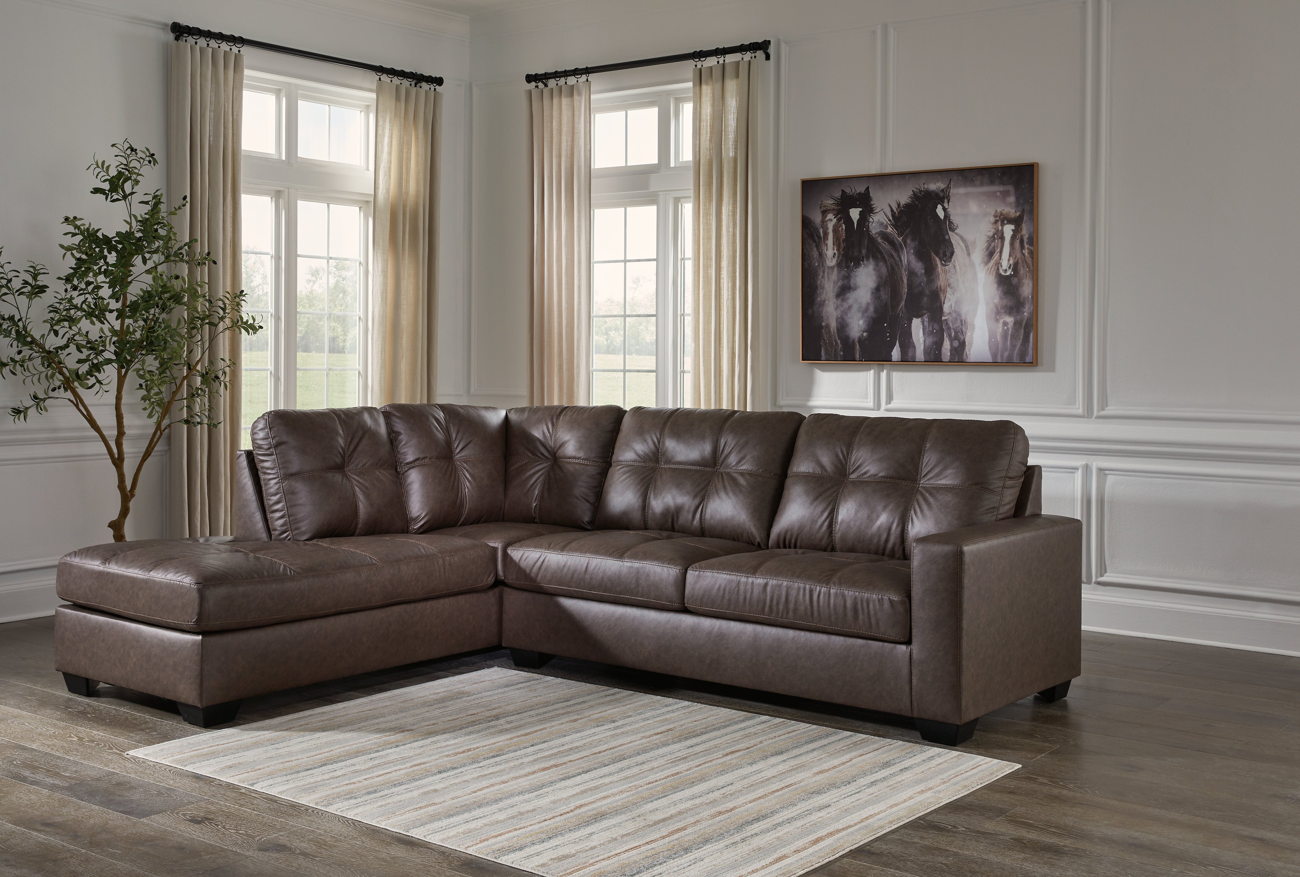 Sectionals for Less - Ashley Furniture - Barlin Mills Sectional - RAF 2-Piece Sectional with Chaise / Umber - 17003S1