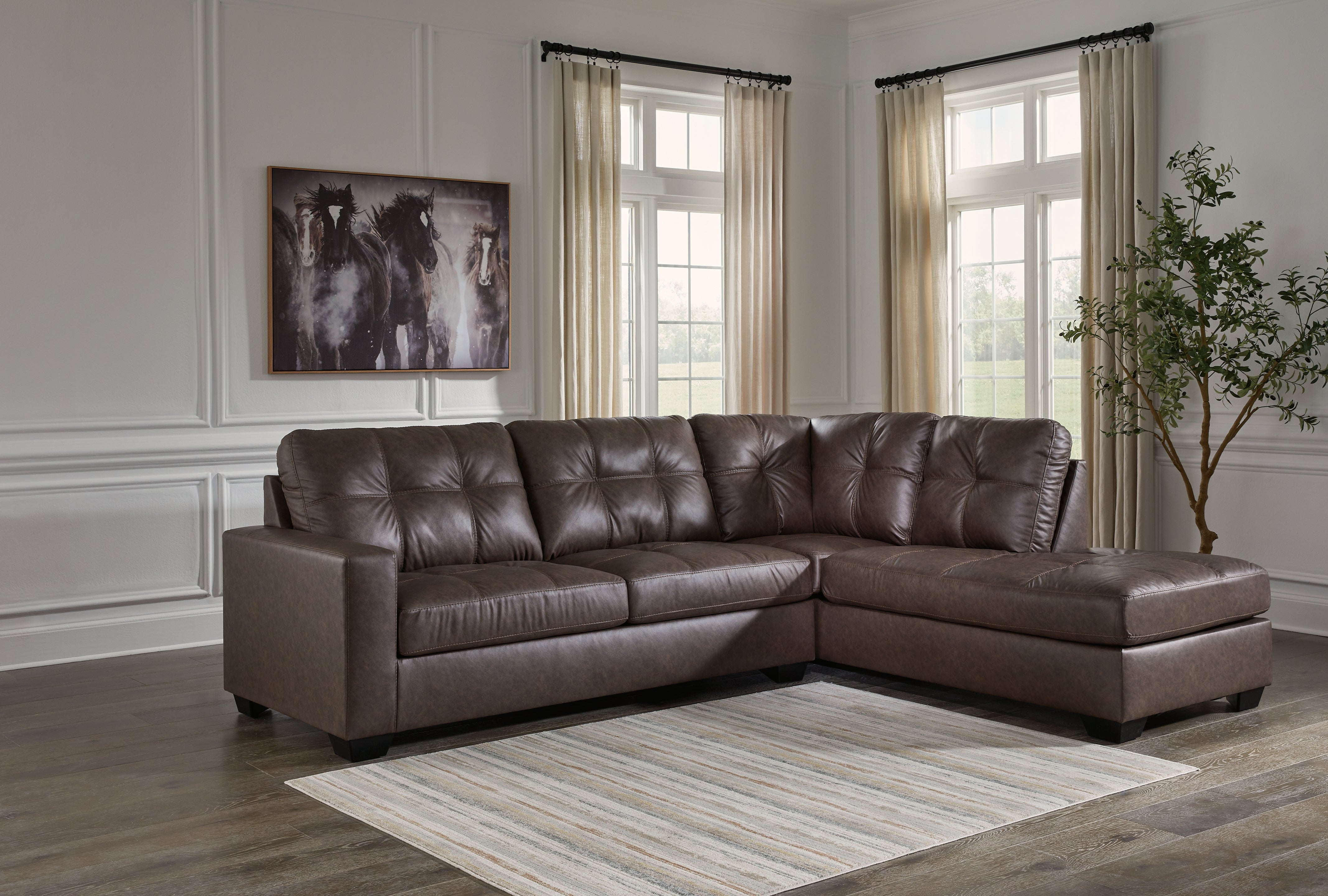 Sectionals for Less - Ashley Furniture - Barlin Mills Sectional - LAF 2-Piece Sectional with Chaise / Umber - 17003S2