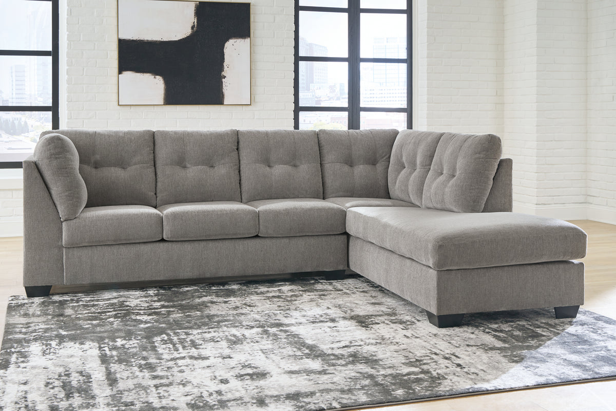 Sectionals for Less - Ashley Furniture - Lanelly Sectional - LAF 2-Piece Sectional with Chaise / Alloy - 17504S1