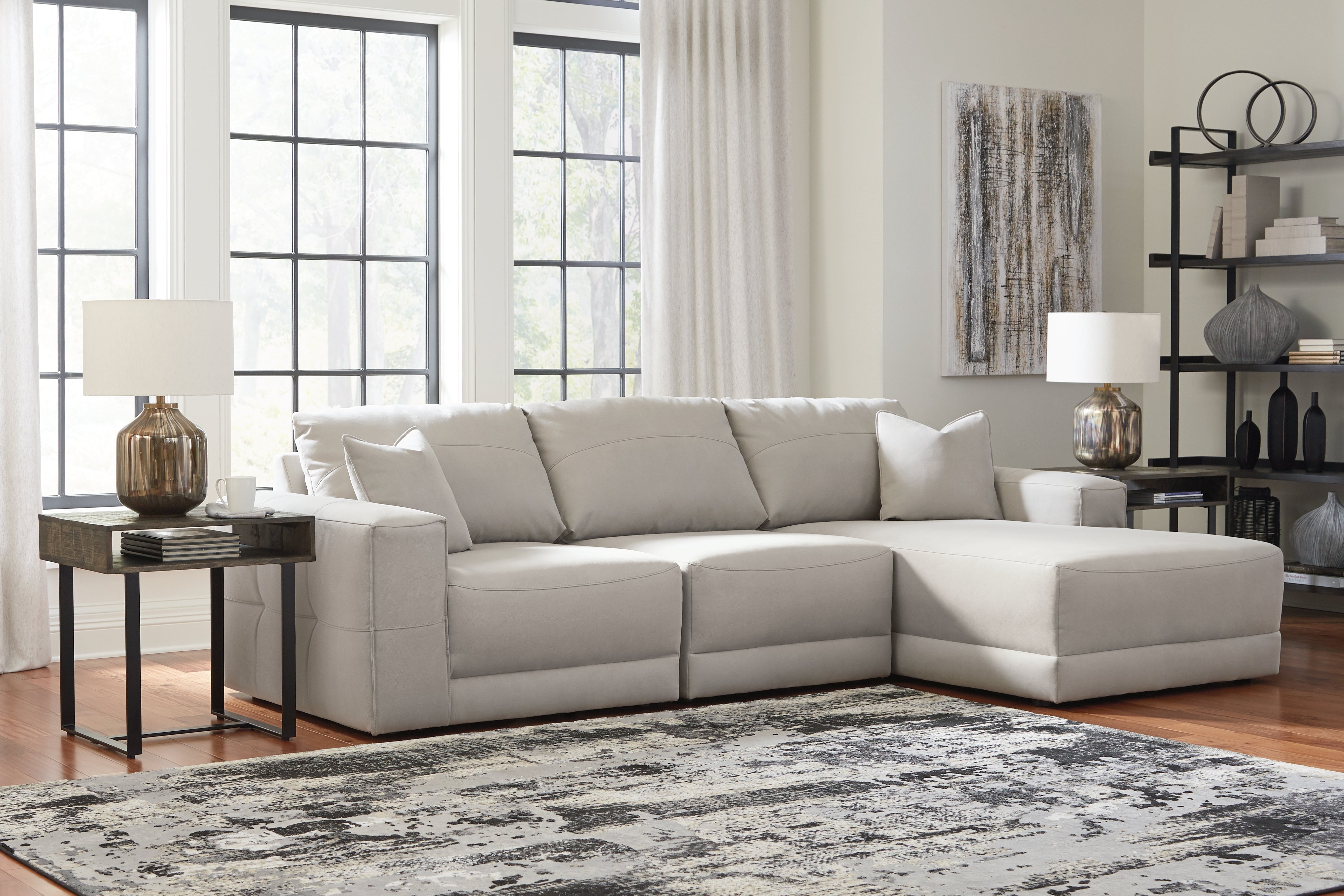 Sectionals for Less - Ashley Furniture - Next-Gen Gaucho Sectional - RAF 3-Piece Sectional Sofa with Chaise / Gray - 18304S2
