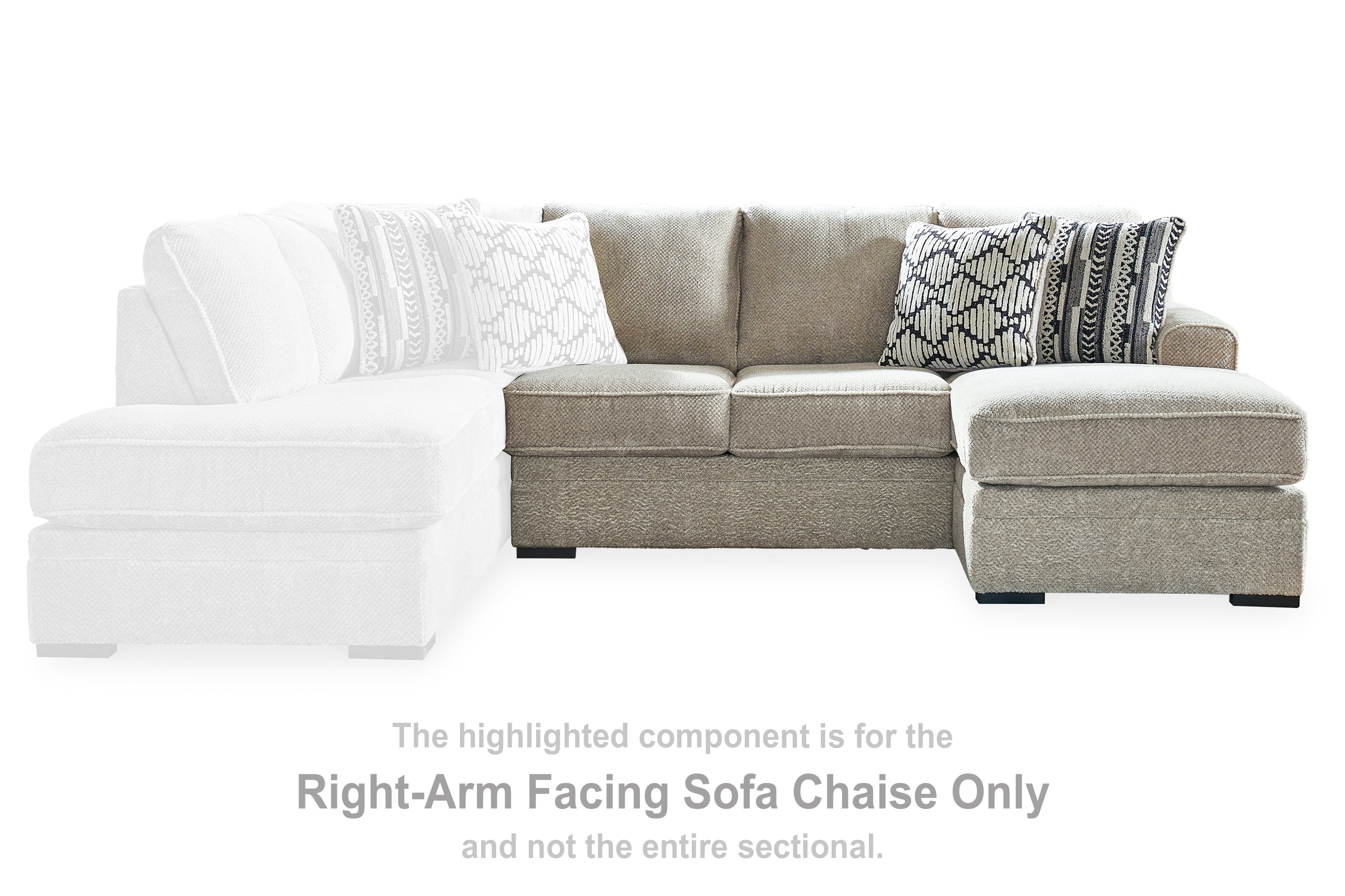 Sectionals for Less - Ashley Furniture - Calnita Sectional - RAF Sofa Chaise / Sisal - 2050203