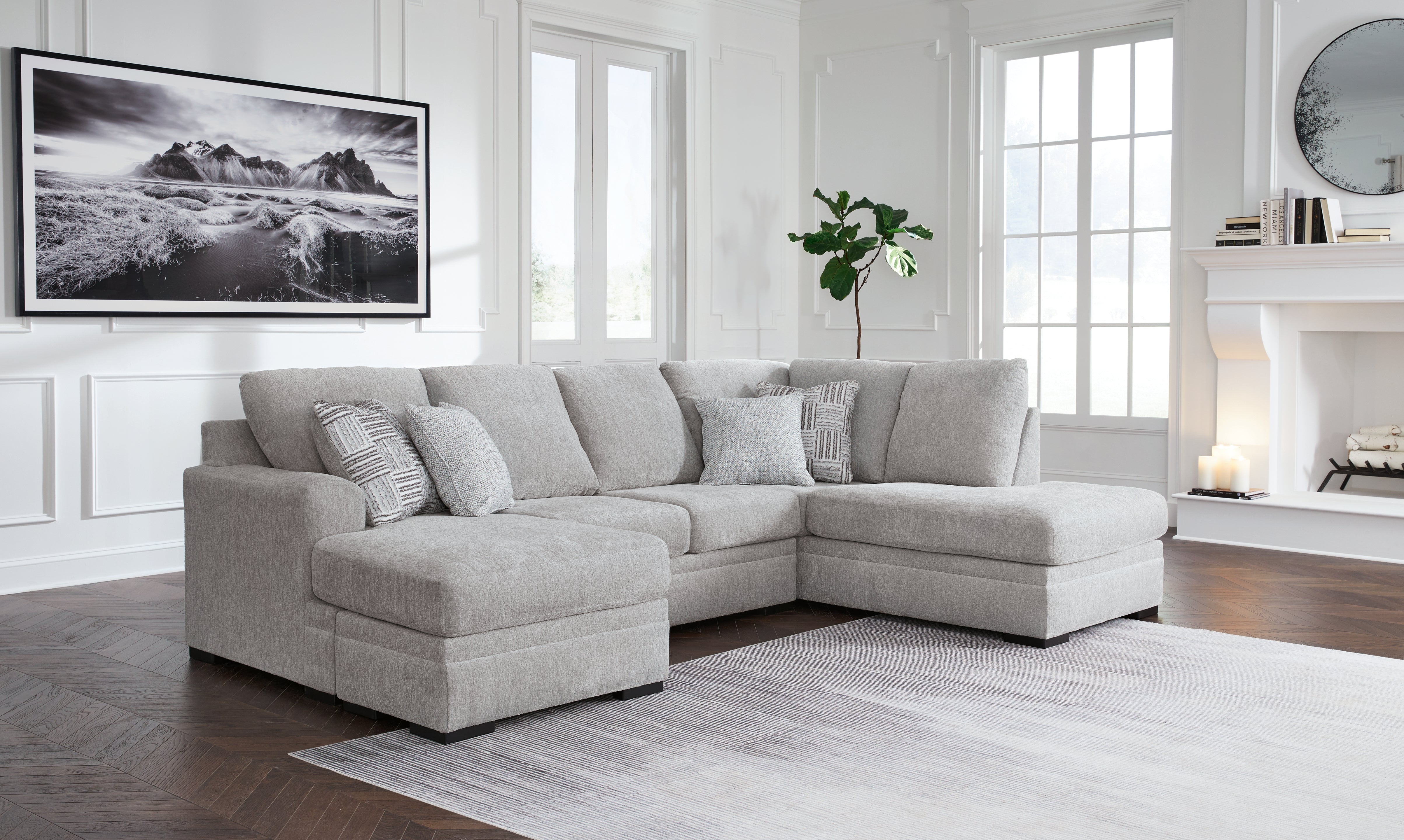 Sectionals for Less - Ashley Furniture - Gabyleigh Sectional - LAF 2-Piece Sectional with Chaise / Nickel - 20904S1
