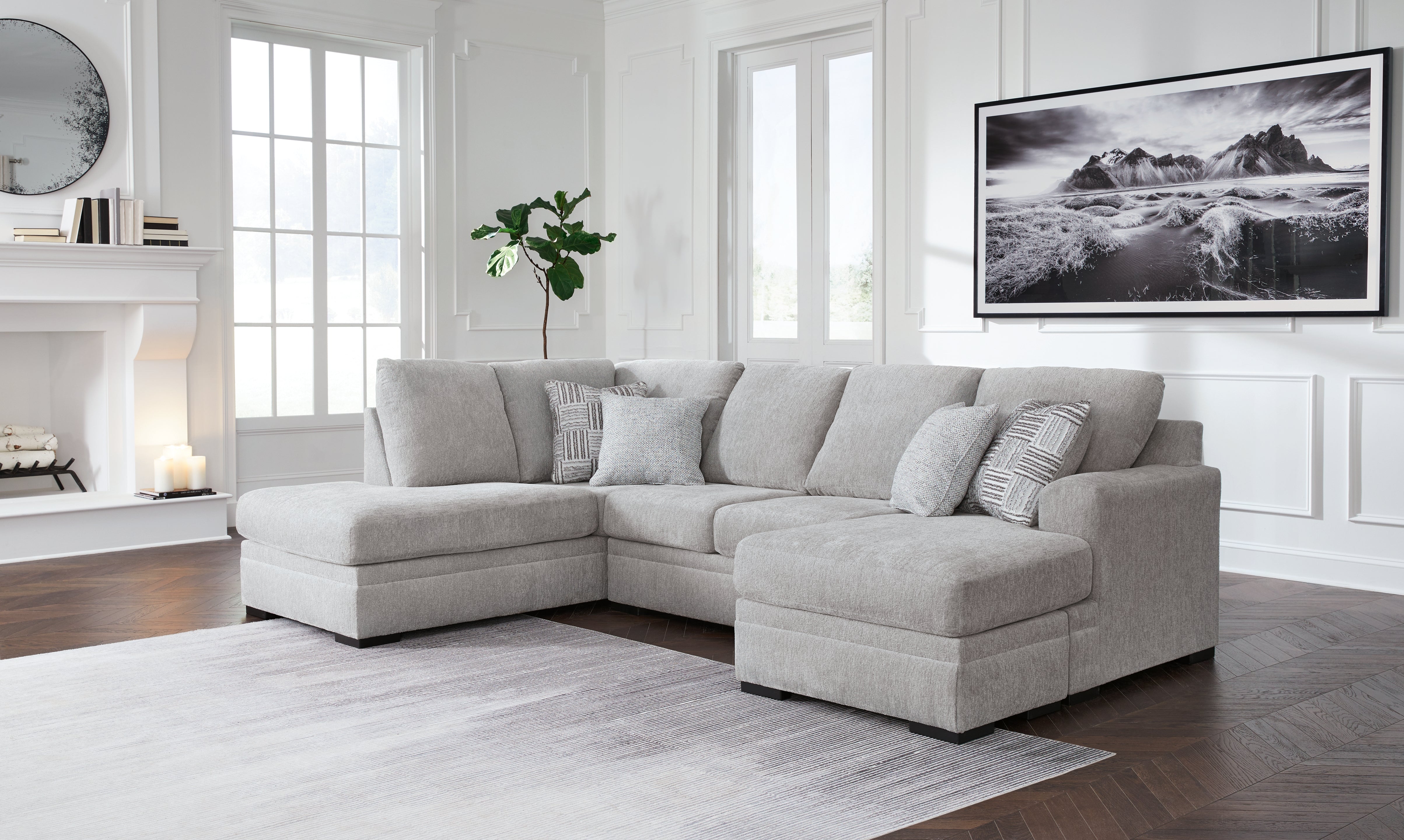 Sectionals for Less - Ashley Furniture - Gabyleigh Sectional - LAF 2-Piece Sectional with Chaise / Nickel - 20904S1