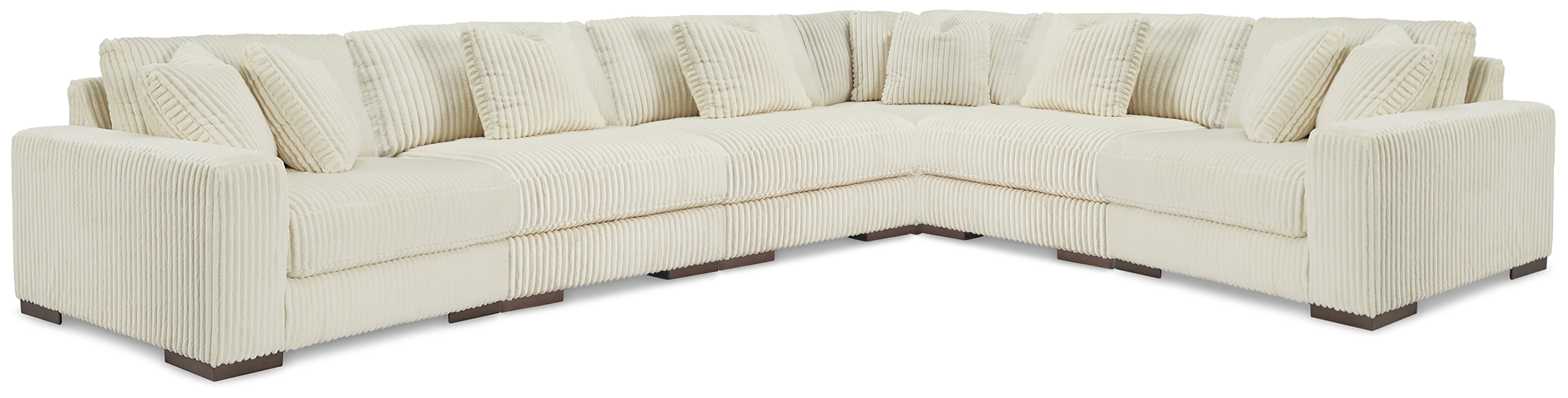Sectionals for Less - Ashley Furniture - Lindyn Sectional - RAF 6-Piece Sectional / Ivory - 21104S20