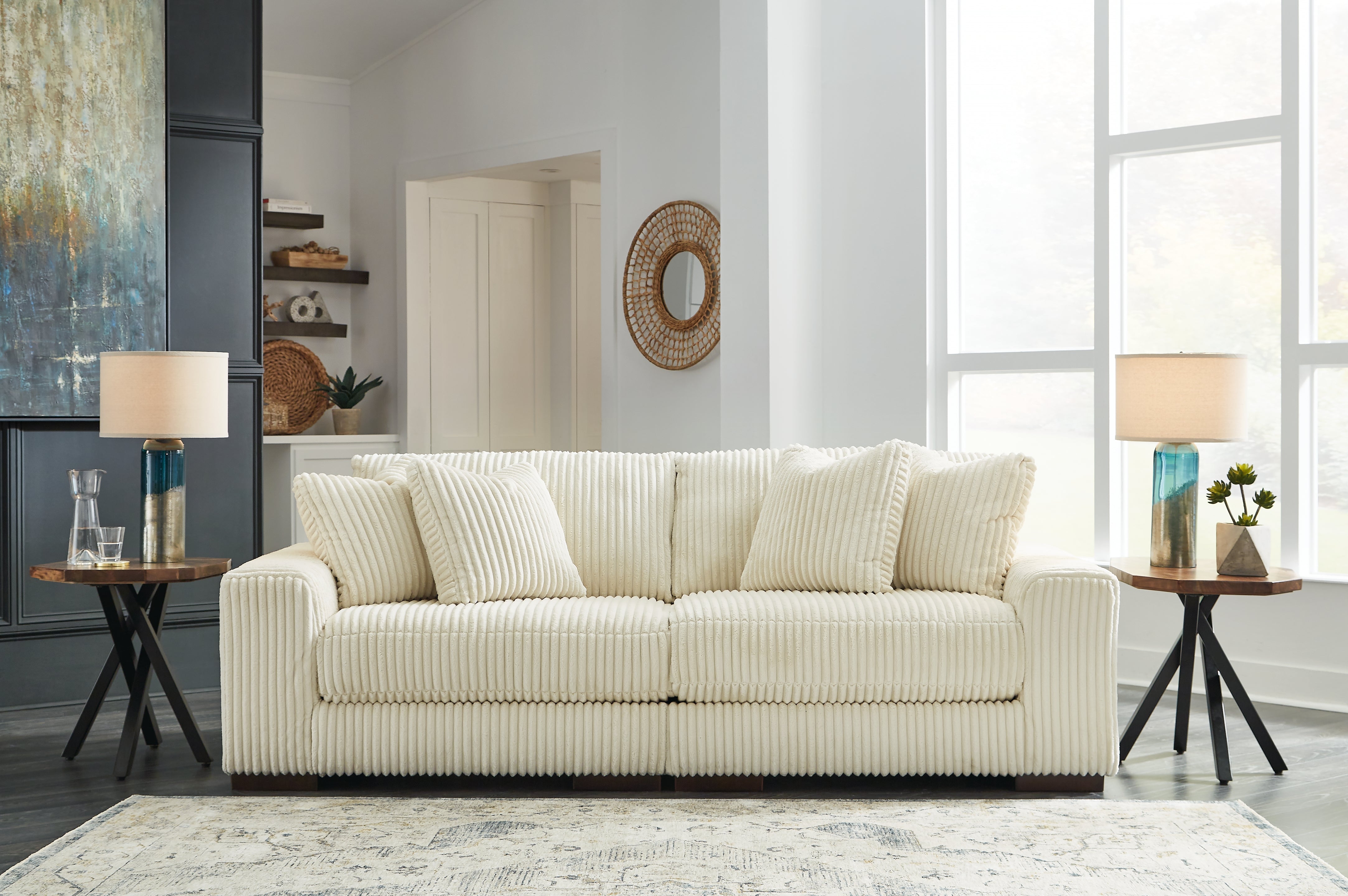 Sectionals for Less - Ashley Furniture - Lindyn Sectional - RAF 2-Piece Sectional Sofa / Ivory - 21104S1